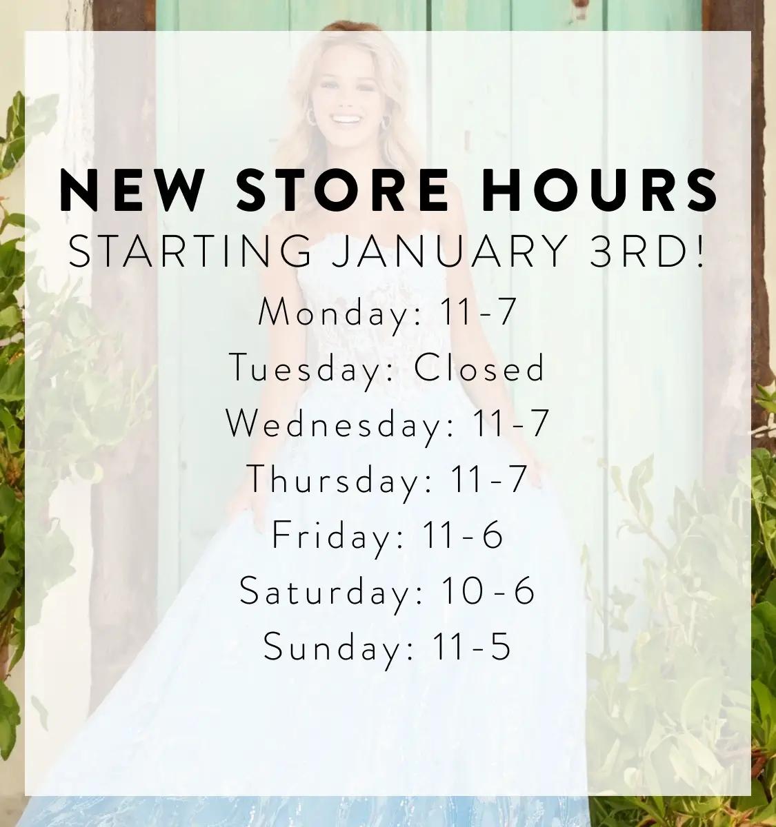 New Store Hours Banner for Mobile