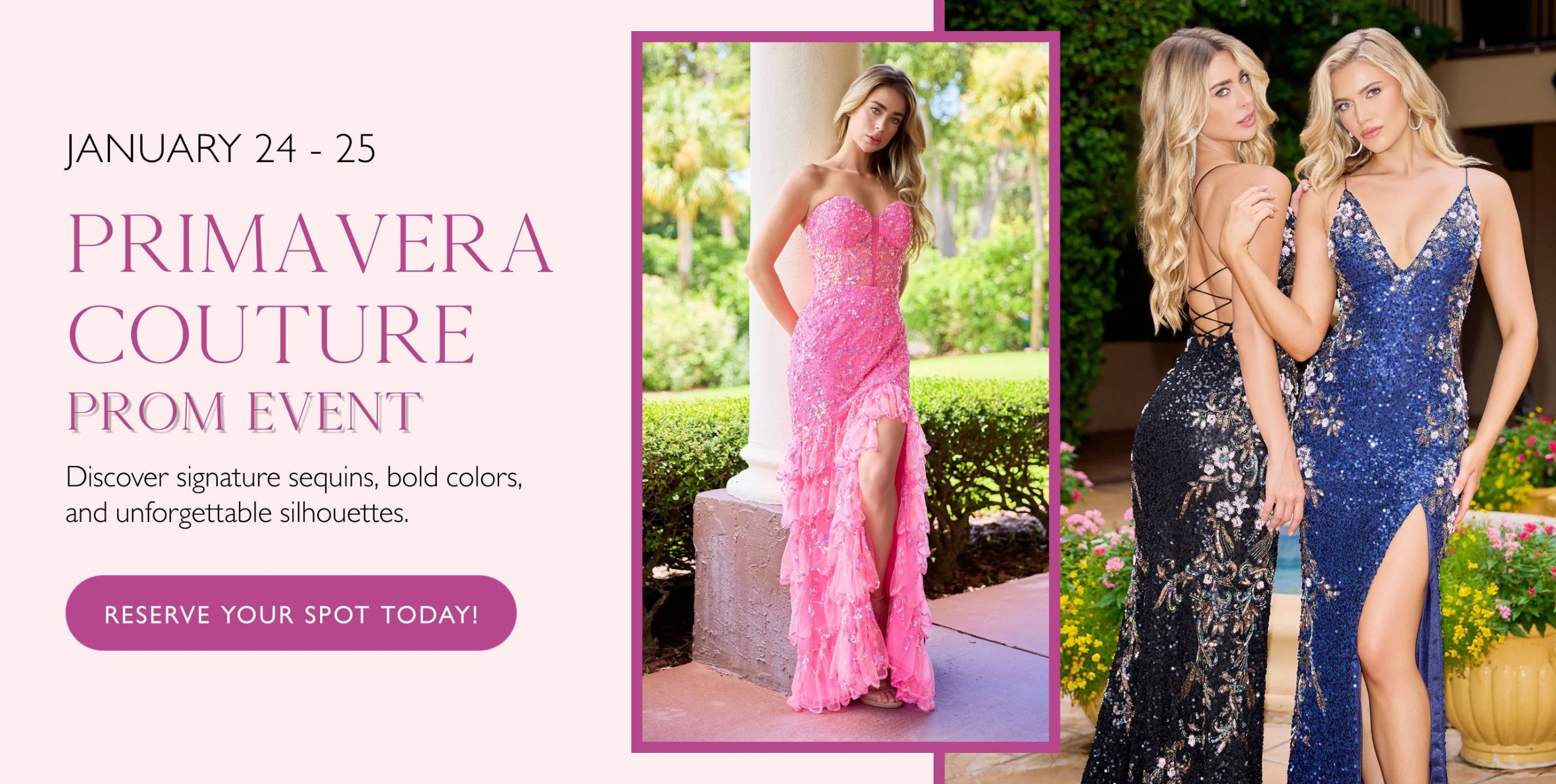 Primavera Couture Prom Event Banner Desktop