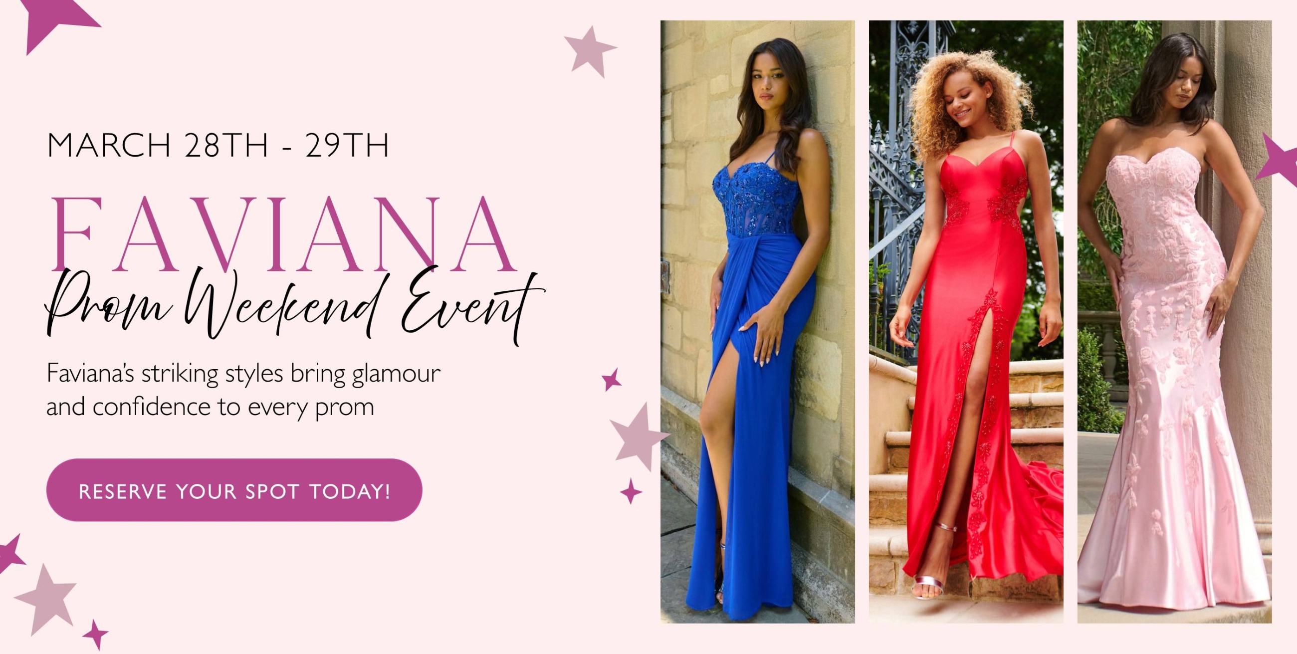 Faviana Prom Weekend Event Banner